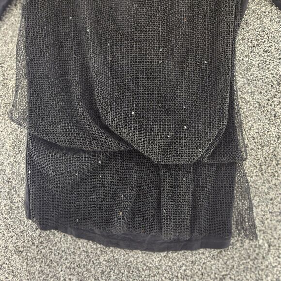 Clothes head black small netting Y2k 90s whimsigoth short sleeve top - Picture 2 of 7